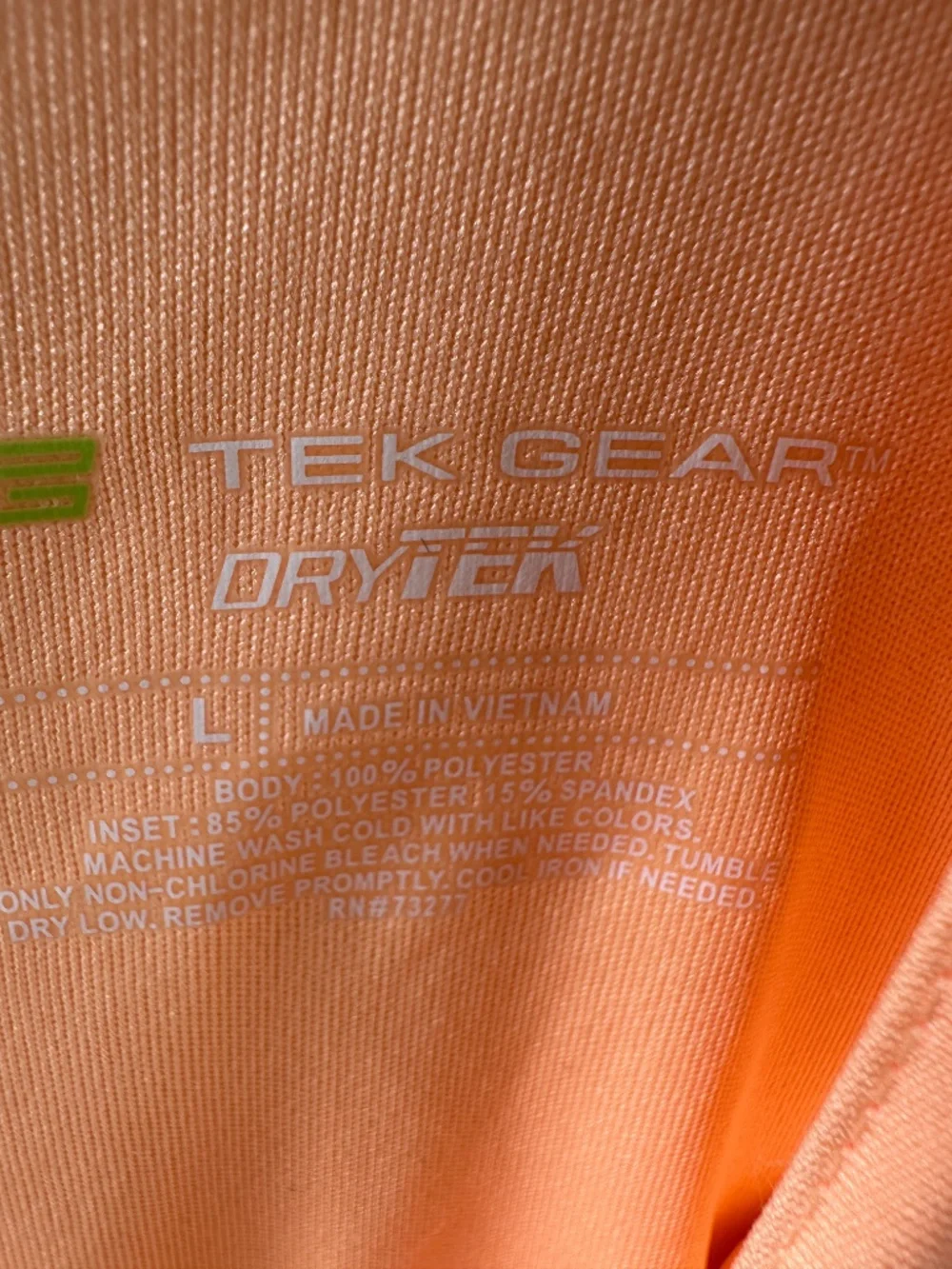 Tek Gear Dry Tea Women's Orange Athletic Tee Large